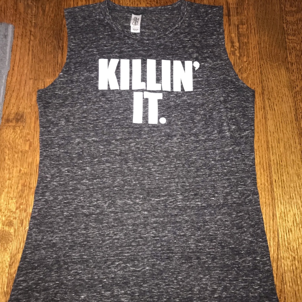 heather grey workout top